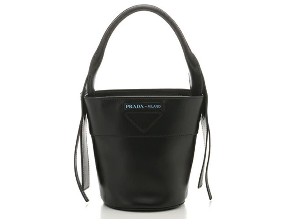 Prada Shoulder Bag Ouverture Bucket Calfskin Black